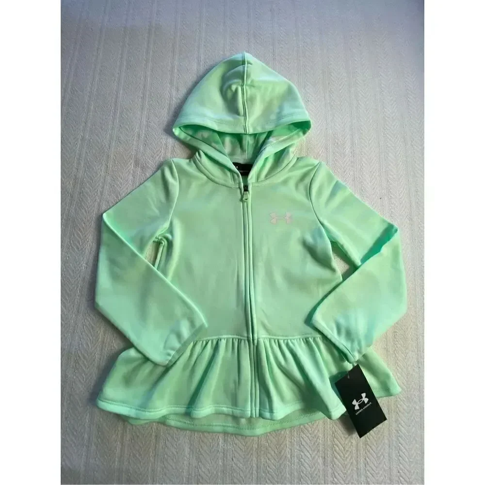 UNDER ARMOUR GIRL’S SIZE 4 Botanical Dye Ruffle Hem Full-Zip Hoodie and Leggings